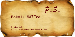 Peknik Sára névjegykártya