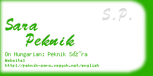 sara peknik business card